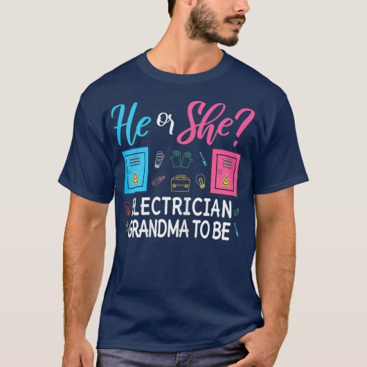 Vrouwen geslacht onthullen hij of zij Nana elektri T-shirt (Voorkant)