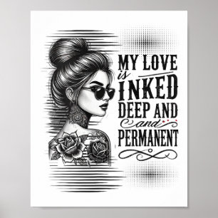 Vrouwen getatoeëerd alleenstaande vrouw geïnkt vro poster