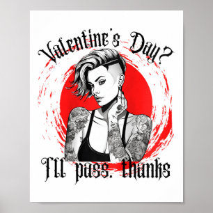Vrouwen getatoeëerd alleenstaande vrouw geïnkt vro poster