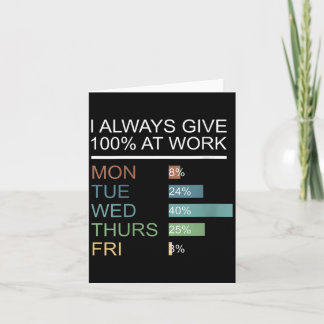 Vrouwen geven 100 op het werk Citaat Humor Sarcast Kaart