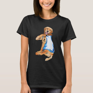 Vrouwen geven Golden Retriever Tattoo waar ik van T-shirt