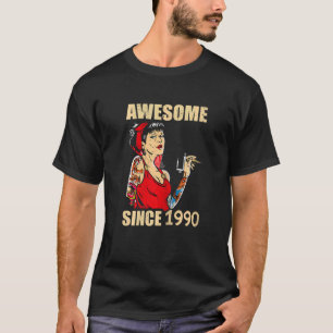 Vrouwen Geweldige sinds 1990 meisje Tattoo klassie T-shirt