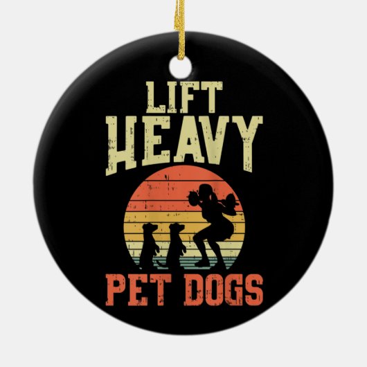 Vrouwen Gewichtheffen Geschenken Lift zware honden Keramisch Ornament (Achterkant)