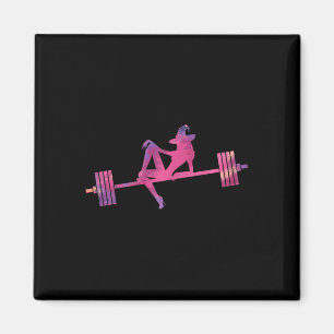 Vrouwen Gewichtheffen Heks Halloween Gym Werken op Magneet