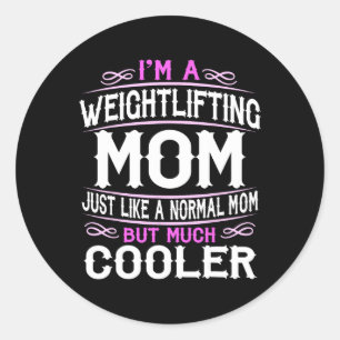 Vrouwen Gewichtheffen Mom Ronde Sticker