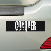 Vrouwen Gewichtheffen Motivatie - CONQUER Bumpersticker (Op auto)