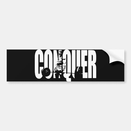 Vrouwen Gewichtheffen Motivatie - CONQUER Bumpersticker (Voorkant)