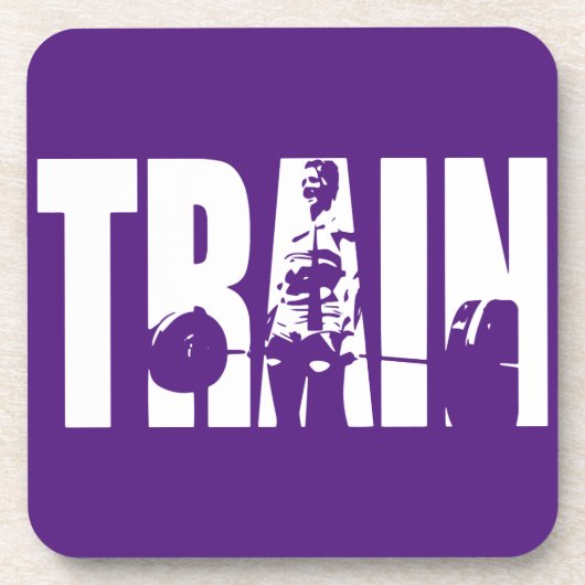 Vrouwen Gewichtheffen Motivatie - TRAIN Onderzetter (Voorkant)