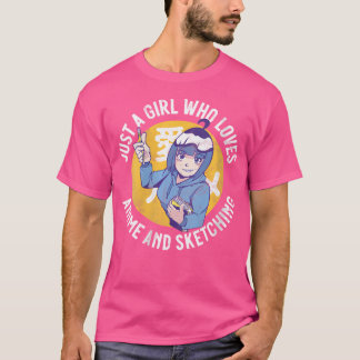 Vrouwen gewoon een meisje dat houdt van anime en s t-shirt