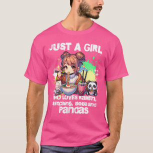 Vrouwen gewoon een meisje dat houdt van anime rame t-shirt