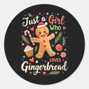 Vrouwen gewoon een meisje dat houdt van peperkoek  ronde sticker