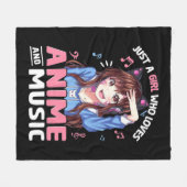 Vrouwen gewoon een meisje dat van animo houdt en m fleece deken (Voorkant (Horizontaal))