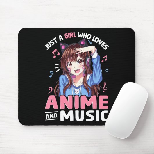 Vrouwen gewoon een meisje dat van animo houdt en m muismat (Met muis)