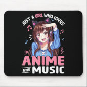 Vrouwen gewoon een meisje dat van animo houdt en m muismat (Voorkant)