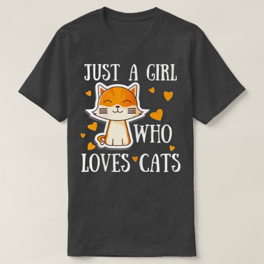 Vrouwen Gewoon een meisje dat van katten houdt T-shirt (Design voorkant)