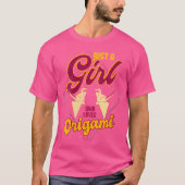 Vrouwen gewoon een meisje dat van origami houdt ci t-shirt (Voorkant)