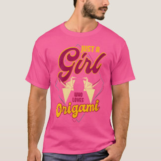 Vrouwen gewoon een meisje dat van origami houdt ci t-shirt