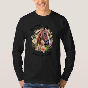 Vrouwen Gewoon een meisje die houdt van paarden ri T-shirt