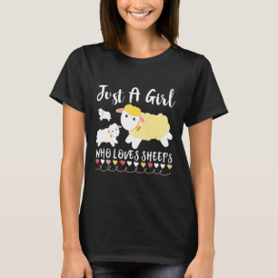 Vrouwen Gewoon een meisje die van schapen houdt Gr T-shirt