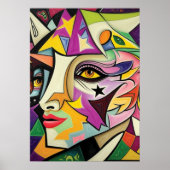 Vrouwen Gezicht Art Wall Poster (Voorkant)