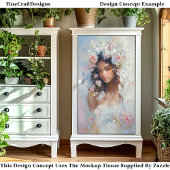 Vrouwen gezicht pastelbloemen etherische CX6L deco Tissuepapier