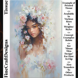 Vrouwen gezicht pastelbloemen etherische CX6L deco Tissuepapier