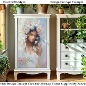 Vrouwen gezicht pastelbloemen etherische CX6R deco Tissuepapier