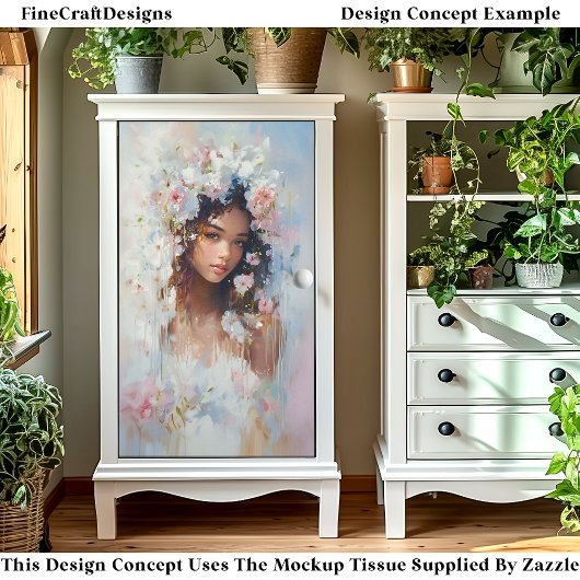 Vrouwen gezicht pastelbloemen etherische CX6R deco Tissuepapier