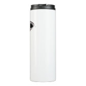 Vrouwen gezicht rode lippenstift donkere ogen make thermosbeker (Achterkant)