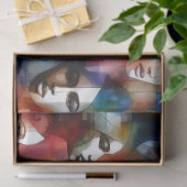 vrouwen gezichten abstract decoupage tissuepapier (Geschenk)