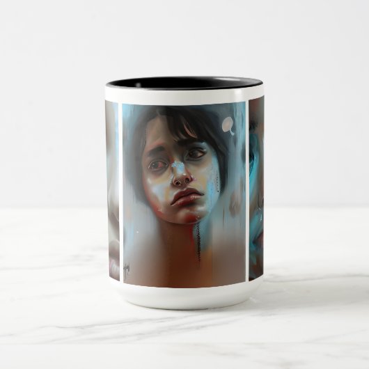 Vrouwen Gezichten AI Gegenereerde Kunst Mok (Midden)