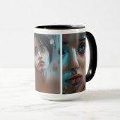 Vrouwen Gezichten AI Gegenereerde Kunst Mok (Voorkant rechts)