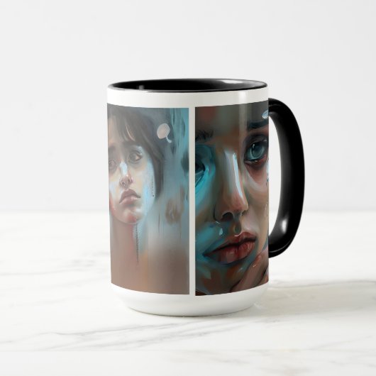 Vrouwen Gezichten AI Gegenereerde Kunst Mok (Voorkant rechts)