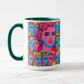 Vrouwen Gezichten met Mokken & Stickers Illustrati (Links)