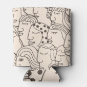 Vrouwen gezichten:  naadloos patroon blikjeskoeler (Achterkant)