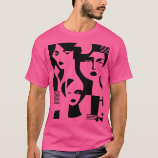 Vrouwen gezichten t-shirt