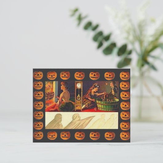  vrouwen, Ghost en Jack o' Lantern Briefkaart (Staand voorkant)