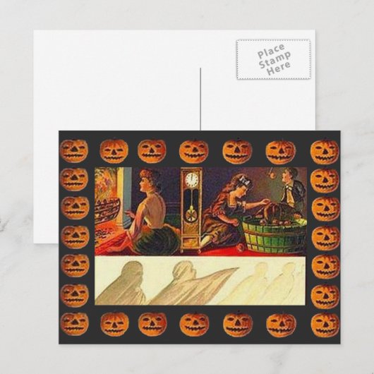  vrouwen, Ghost en Jack o' Lantern Briefkaart (Voorkant / Achterkant)