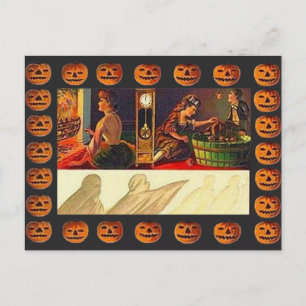  vrouwen, Ghost en Jack o' Lantern Briefkaart