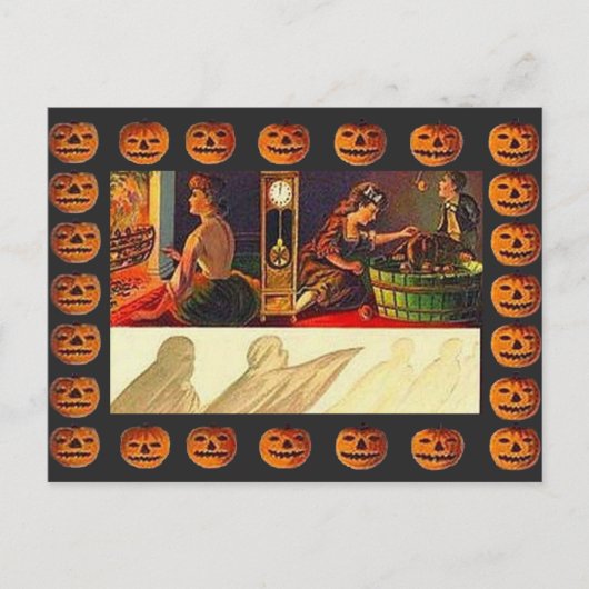 vrouwen, Ghost en Jack o' Lantern Briefkaart (Voorkant)