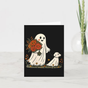 Vrouwen Ghost Wandelen Hond Griezelig Grappig Hall Kaart