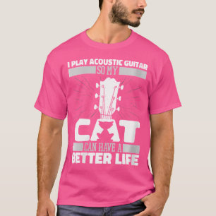 Vrouwen Gitarist Cat Instrument - Akoestische Gita T-shirt