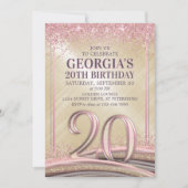 Vrouwen Glam 20ste verjaardag uitnodiging (Voorkant)