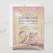 Vrouwen Glam 25e verjaardag uitnodiging (Voorkant)