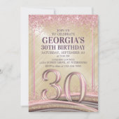 Vrouwen Glam 30ste verjaardag uitnodiging (Voorkant)