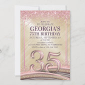 Vrouwen Glam 35e verjaardag uitnodiging (Voorkant)