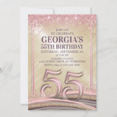 Vrouwen Glam 55e verjaardag uitnodiging (Voorkant)