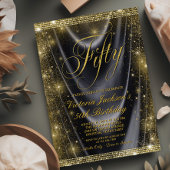 Vrouwen Glam Zwart Goud 50e Verjaardag Kaart