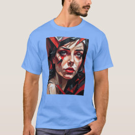 Vrouwen glas abstract gezicht t-shirt