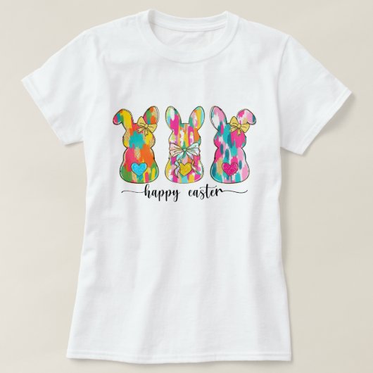 Vrouwen glitter paashaas t-shirt (Design voorkant)
